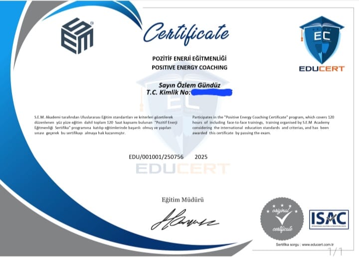 Kozmik Enerji Terapisi Sertifikası